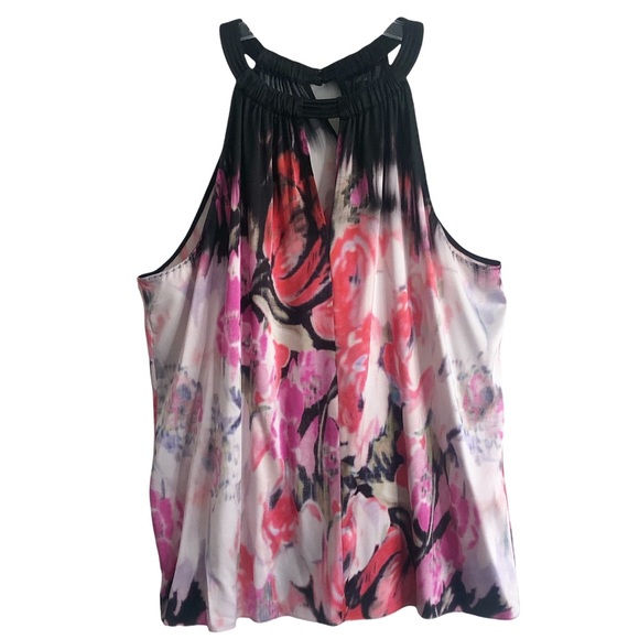 NEW Elie Tahari Johanna Silk Abstract Floral Tank Blouse XL - Picture 10 of 10